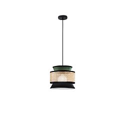 Obrázek pro produkt Závěsné svítidlo Gazebo (pr.26 x 206 cm) zelené a černé provedení s přírodním ratanem, patice E27, délka kabelu 200 cm - FANEUROPE