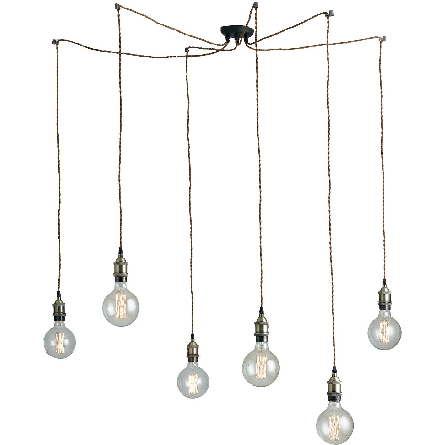 FAN I-GROOVE-S6 Závěsné svítidlo Groove, měděné, 6 x E27, délka 250 cm - FANEUROPE