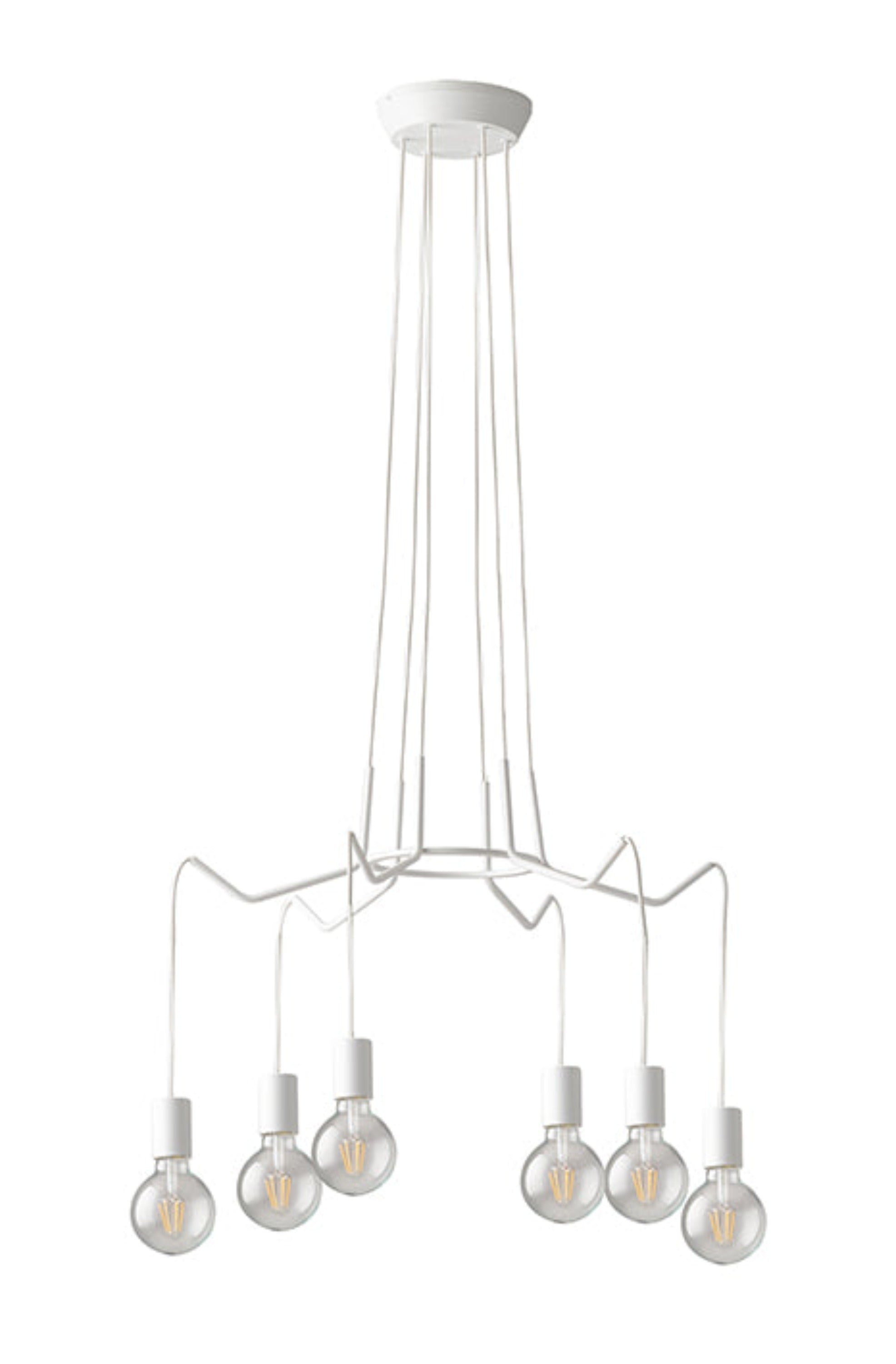 FAN I-HABITAT-S6 BCO Závěsné svítidlo Habitat, bílé, 6 x E27, 66 x 120 cm - FANEUROPE