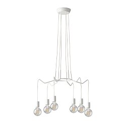 Obrázek pro produkt Závěsné svítidlo Habitat, bílé, 6 x E27, 66 x 120 cm - FANEUROPE
