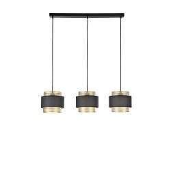 Obrázek pro produkt Závěsné svítidlo Lounge zlatá + černá konstrukce, 3 x E27, 85 x 200 cm - FANEUROPE