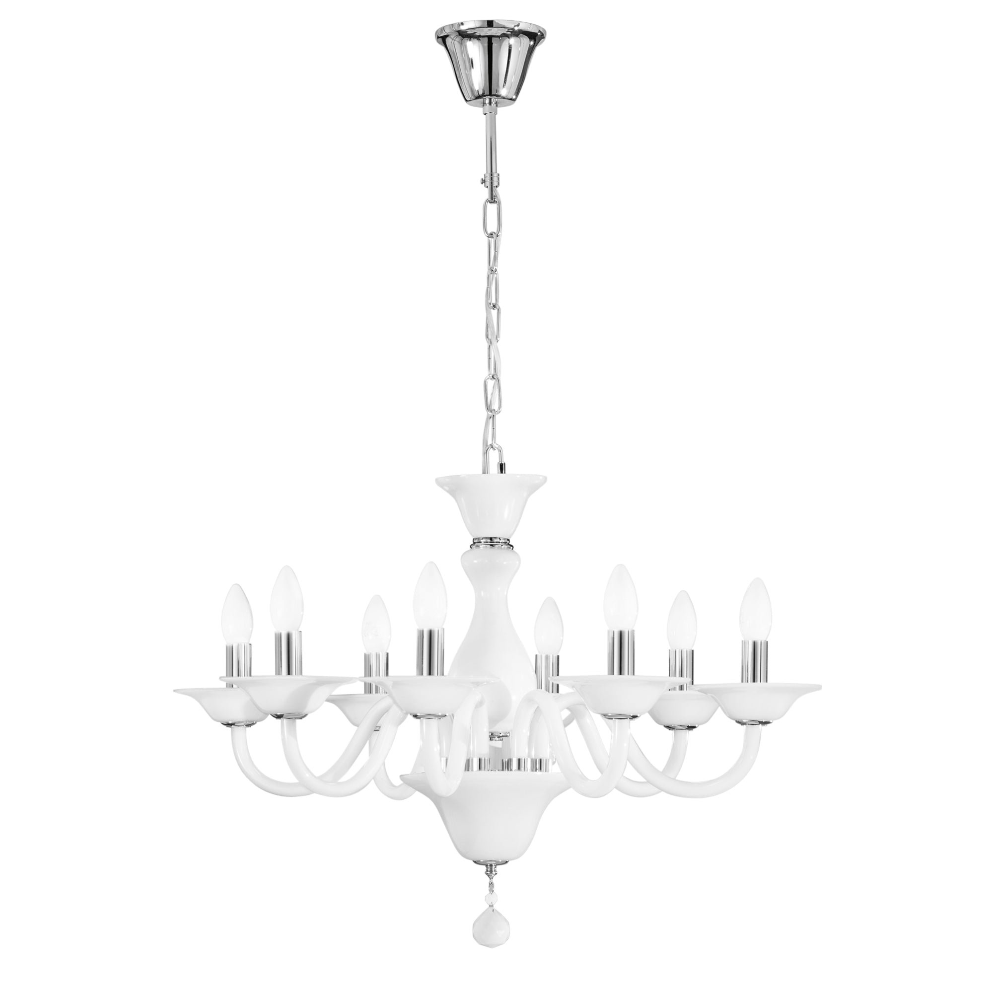 Levně FAN I-SOFFIO/8 Závěsné svítidlo SOFFIO bílá/chrom, 8xE14, 71x120 cm - FANEUROPE