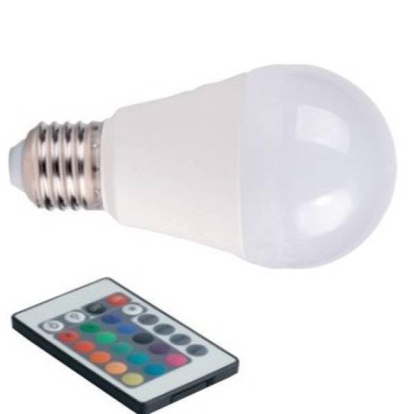 FAN KLASSIC-E27-RGBW Žárovka LED E27, 9 W, 806 lm, RGB + 4000 K, 300 °, 60 x 100 mm, 15 000 h, CRI 80, dálkový ovladač - FANEUROPE