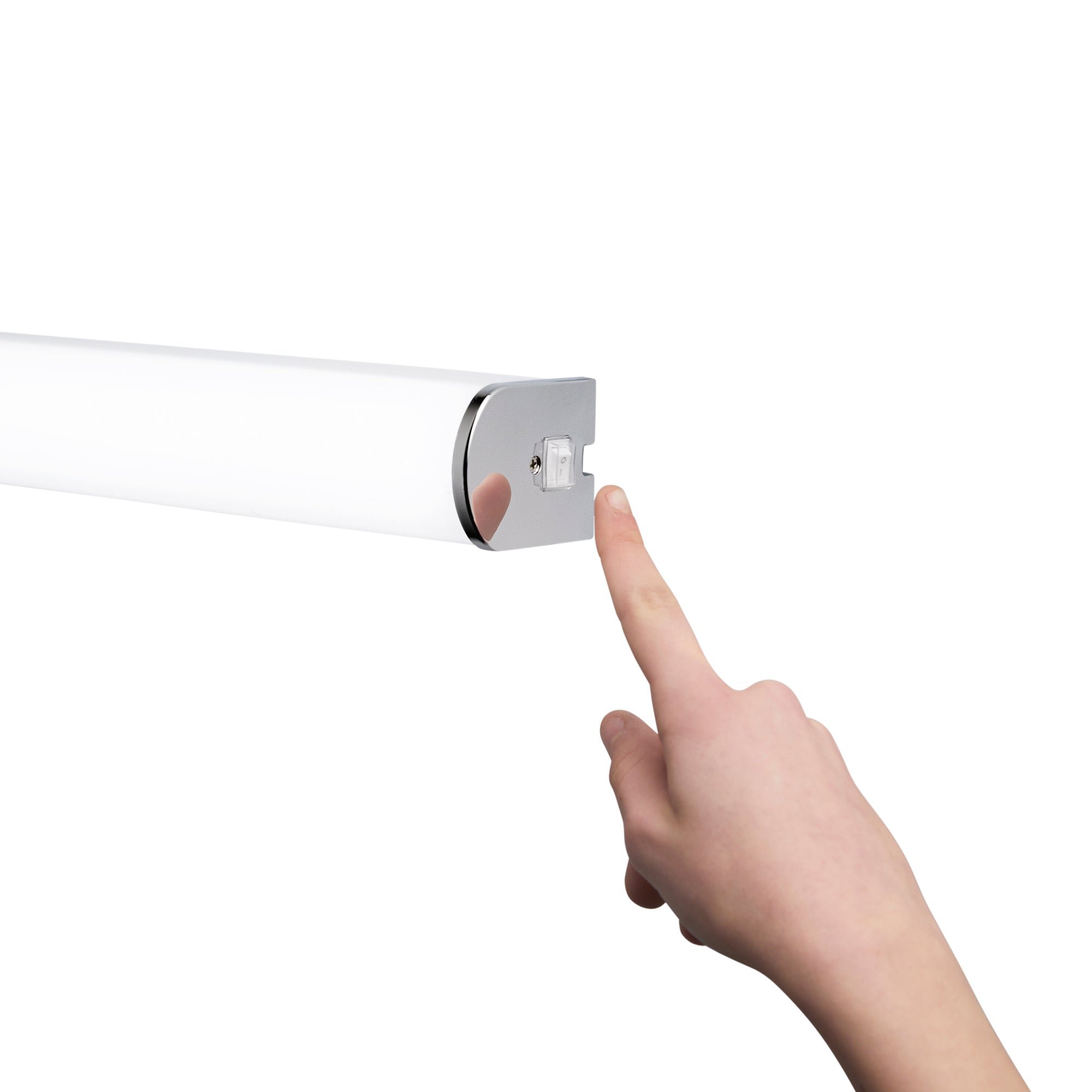 FAN LED-BLASTER-60 Koupelnové nástěnné LED svítidlo BLASTER, bílá/chrom, hliník/polykarbonát, 16 W, 1720 lm, 4000 K, IP44, 5,3 x 60 x 5,5 cm - FANEUROPE