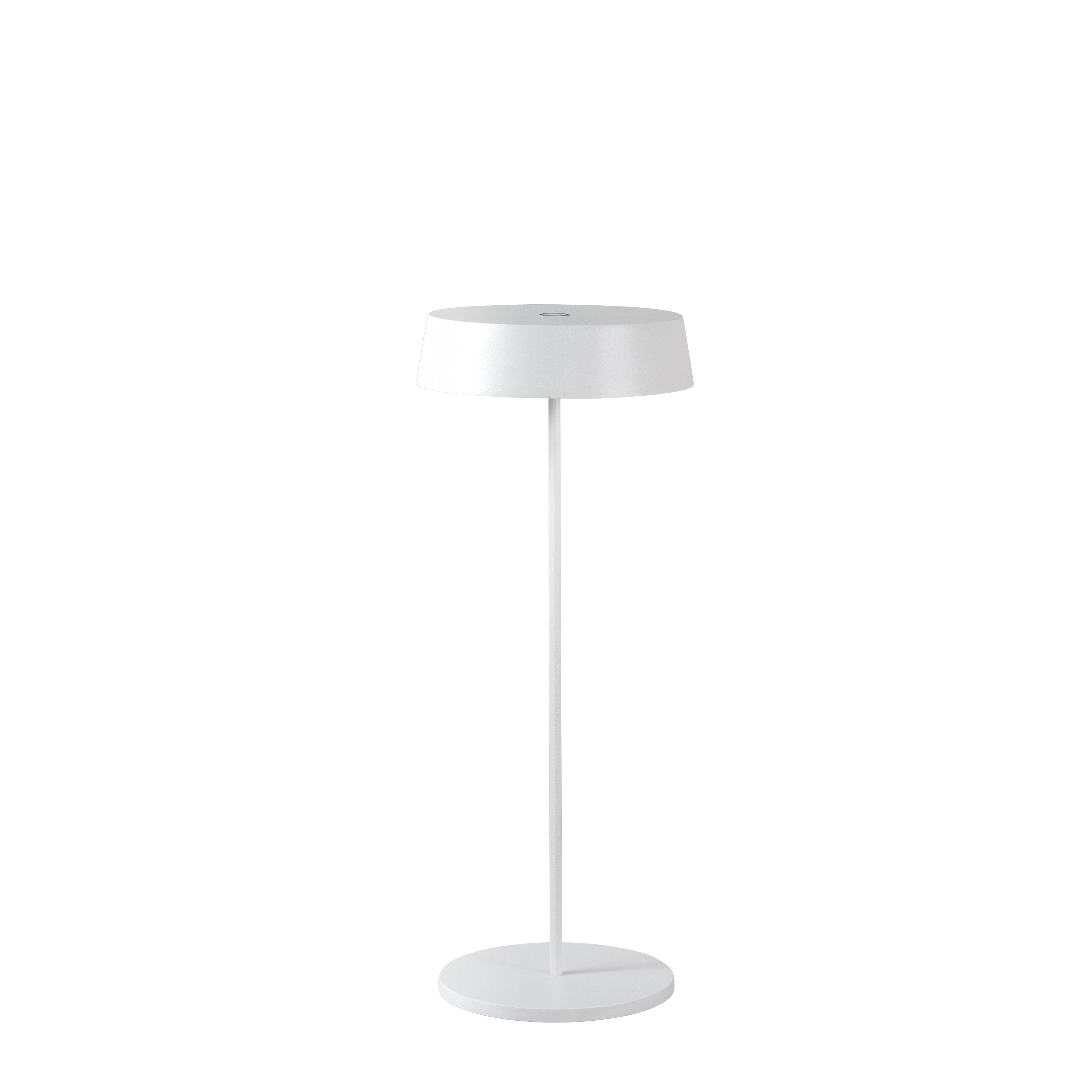 FAN LED-COCKTAIL-BCO Nabíjecí venkovní stolní svítidlo COCKTAIL bílá, kov, 2,2 W, 192 lm, 3000 K, stmívatelné, IP54, 29,5 x 12 cm - FANEUROPE
