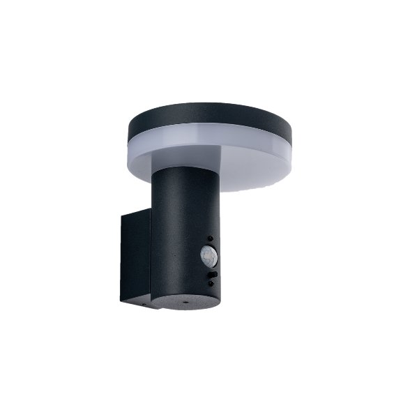 FAN LED-ENYA-AP Solární nástěnné svítidlo ENYA antracit, hliník, 13 W, 1440 lm, 4000 K, IP44, senzor, 65 x 13 cm - FANEUROPE