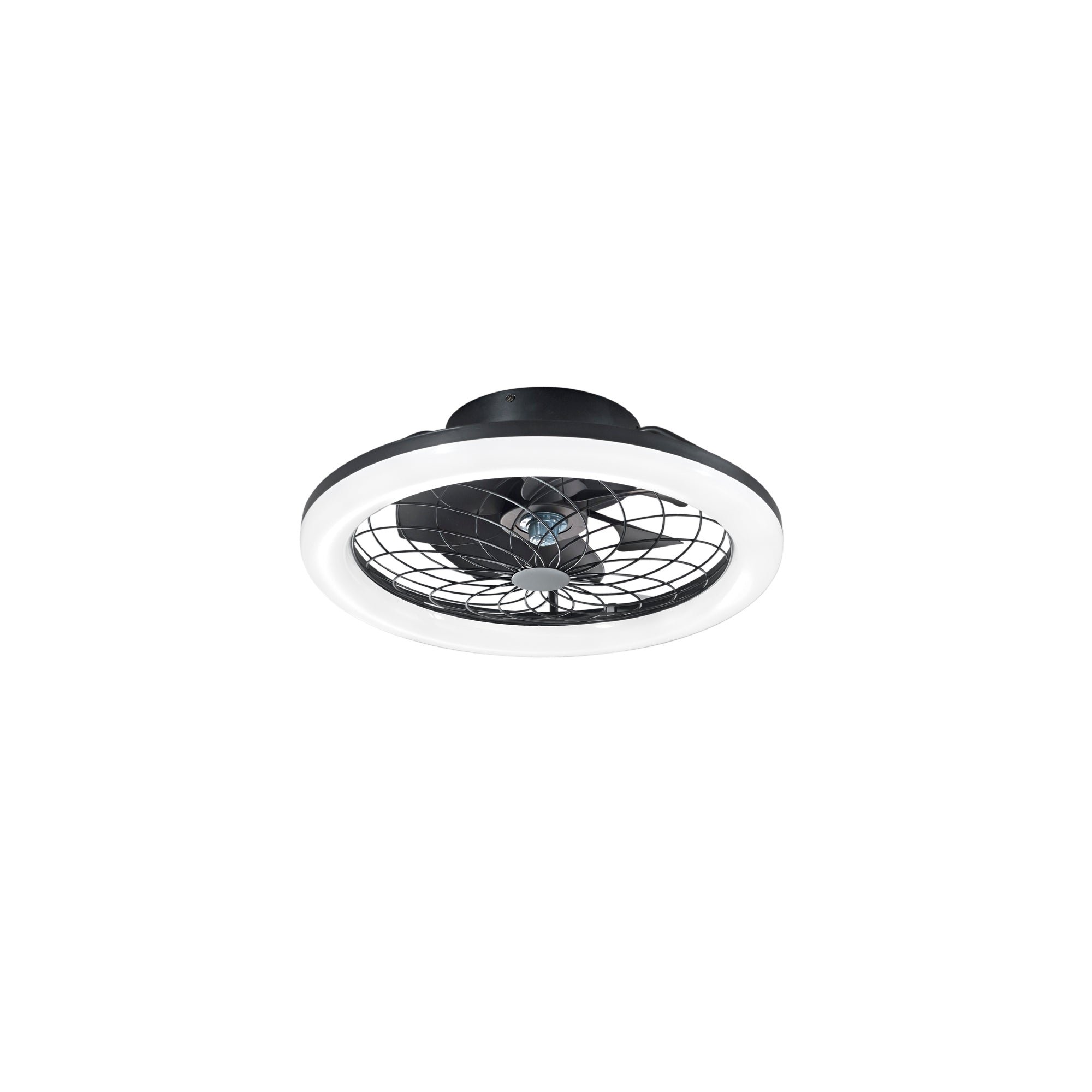 FAN LED-ETESIA-B-FAN Stropní svítidlo ETESIA s ventilátorem černá, hliník/akrylát, 30 W, 4800 lm, CCT, 17 x 49 cm - FANEUROPE