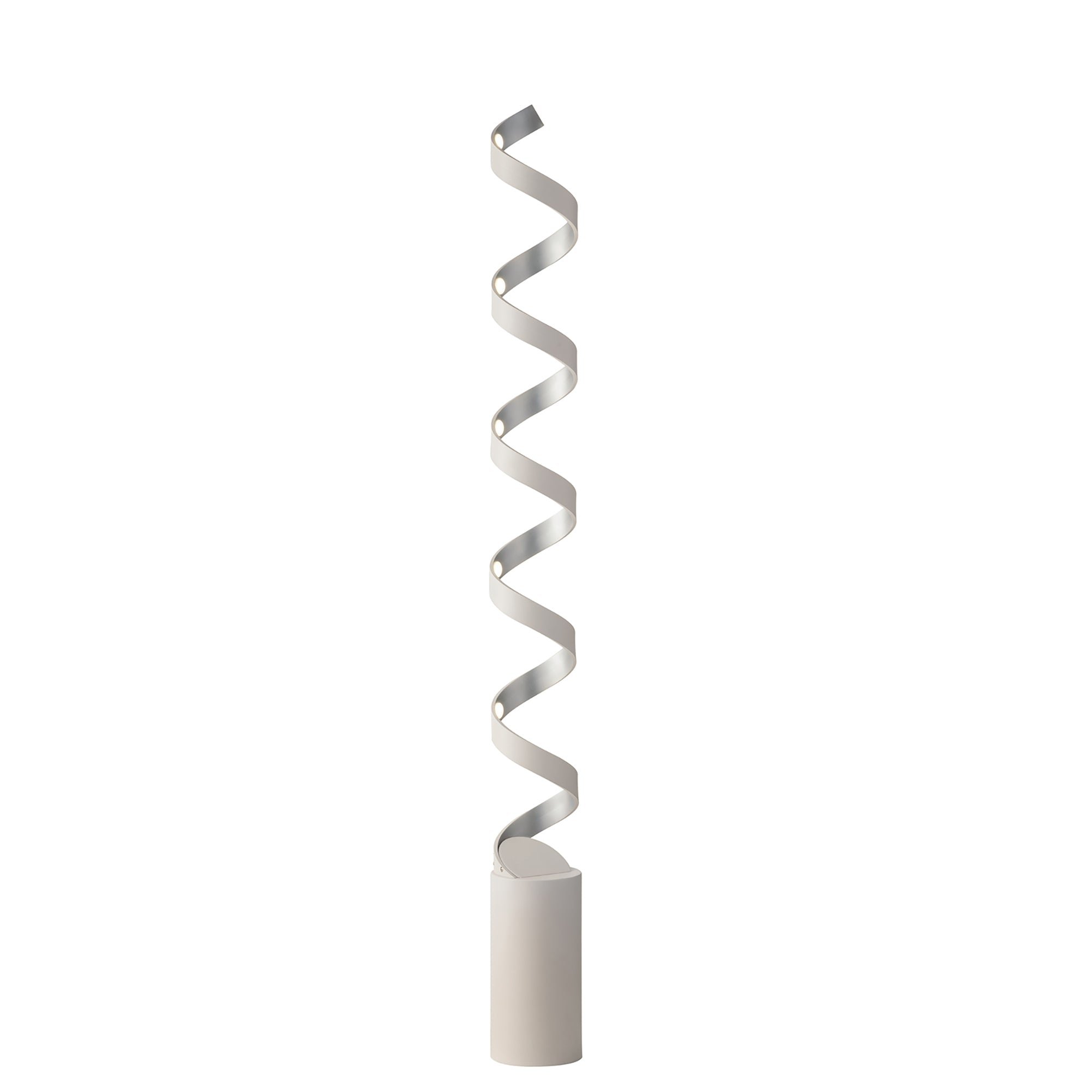 FAN LED-HELIX-PT10 BCO Stojací lampa PIANTANA LED HELIX bílá/stříbrná, 30 W, 1700 lm, 4000 K, 14,5 x 152 cm - FANEUROPE