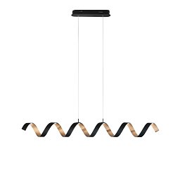 Obrázek pro produkt Závěsné svítidlo LED HELIX černá/zlatá, 30 W, 2520 lm, 3000 K, 125 x 120 cm - FANEUROPE