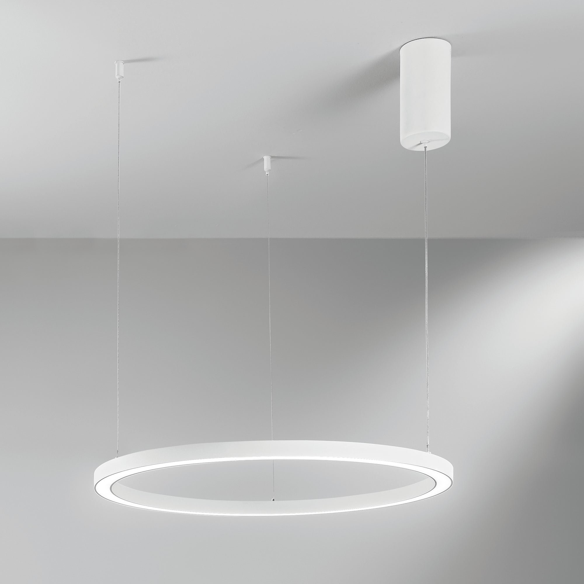 FAN LED-HOOP-S60-BCO Závěsné LED svítidlo HOOP bílá, 30 W, 4500 lm, CCT, 60 x 150 cm - FANEUROPE