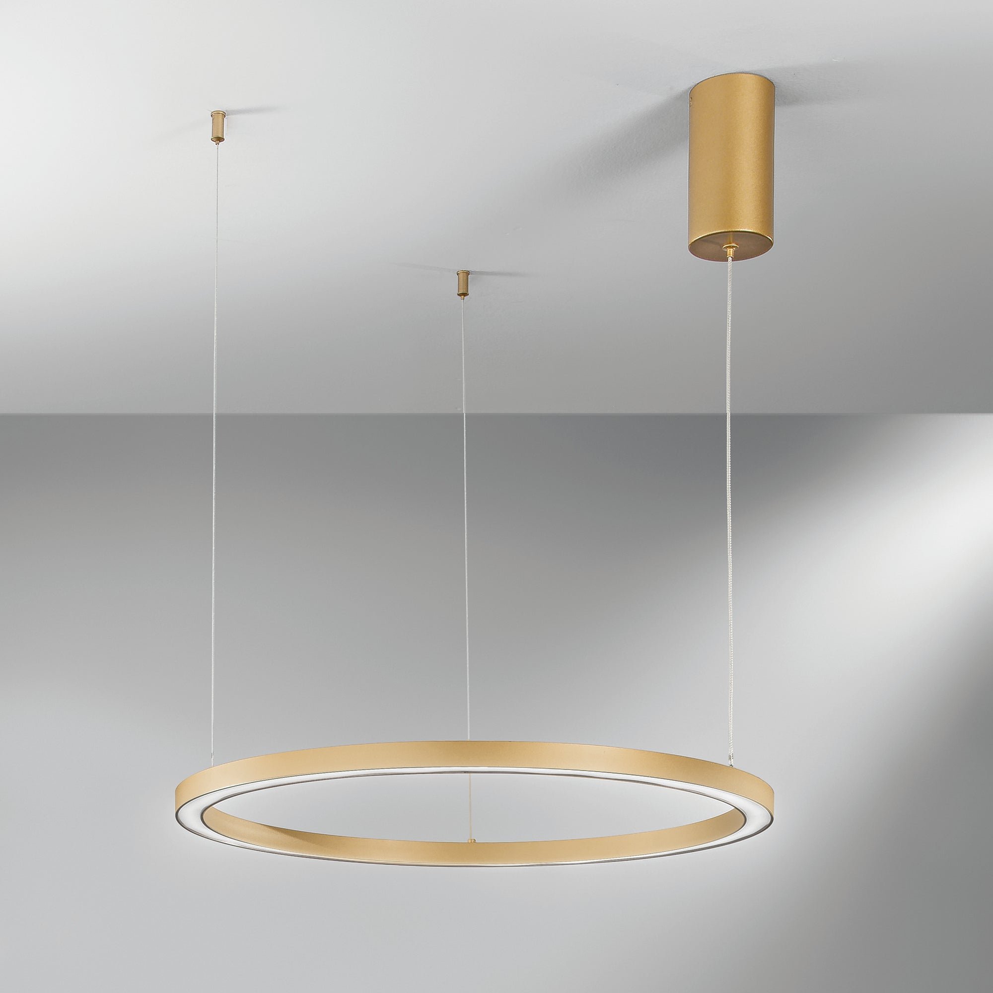 FAN LED-HOOP-S60-ORO Závěsné LED svítidlo HOOP zlatá, 30 W, 4500 lm, CCT, 60 x 150 cm - FANEUROPE