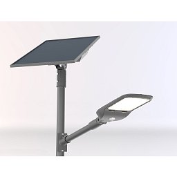 Obrázek pro produkt Veřejné solární osvětlení IPERION stříbrná, hliník, 50 W, 9000 lm, 4000 K, IP65, solární panel, senzor, 9,9 x 82,06 x 28 cm - FANEUROPE
