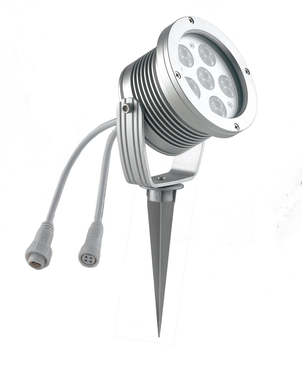 FAN LED-IRIDE-18P Venkovní reflektor IRIDE DC24V stříbrná, hliník, 18x1 W, RGB, stmívatelné, IP65, 14,8 x 12 cm - FANEUROPE