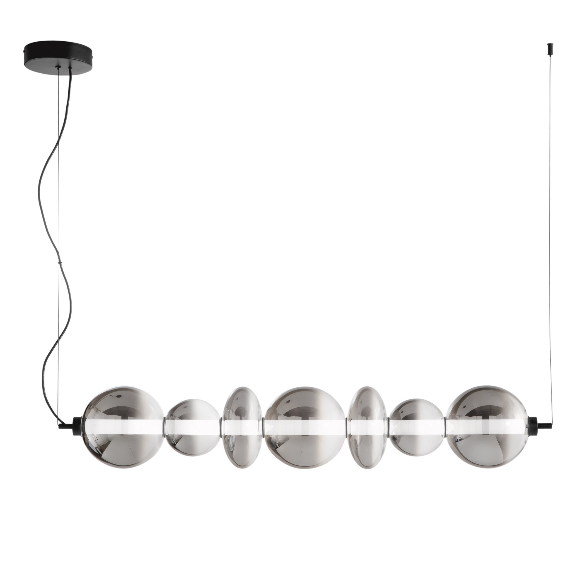 FAN LED-KEMET-S7 Závěsné LED svítidlo KEMET černé 40W 4000lm 3000K 117,5 x 154,5 cm - FANEUROPE