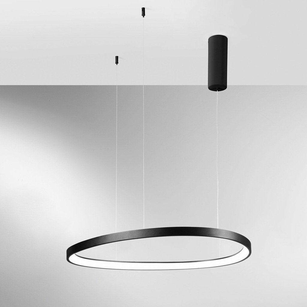 FAN LED-KLAPTON-S85-NER Závěsné LED svítidlo KLAPTON černá, 80 W, 11440 lm, CCT, 85 x 150 cm - FANEUROPE