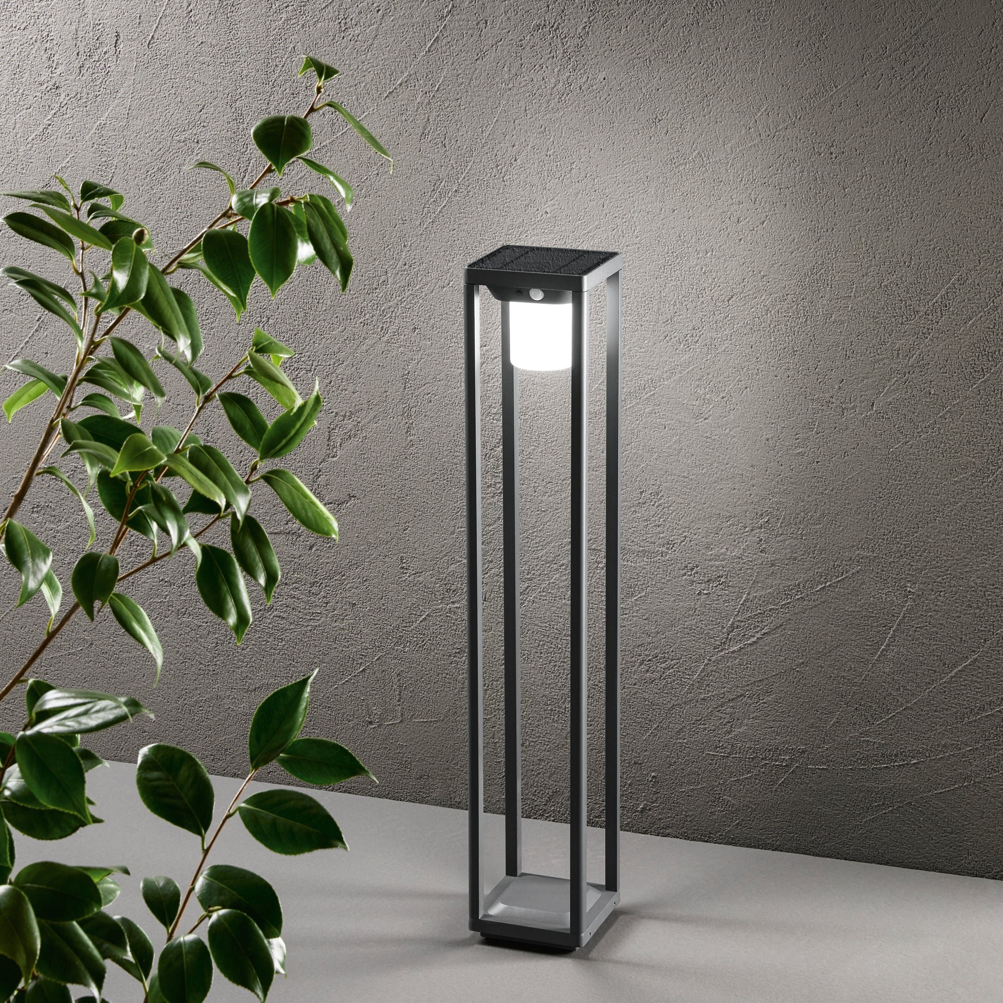FAN LED-KYOTO-P80 Solární sloupkové svítidlo PALO LED KYOTO antracit / hliník 2,5 W 300 lm 4000 K IP44 80 x 14,5 cm - FANEUROPE