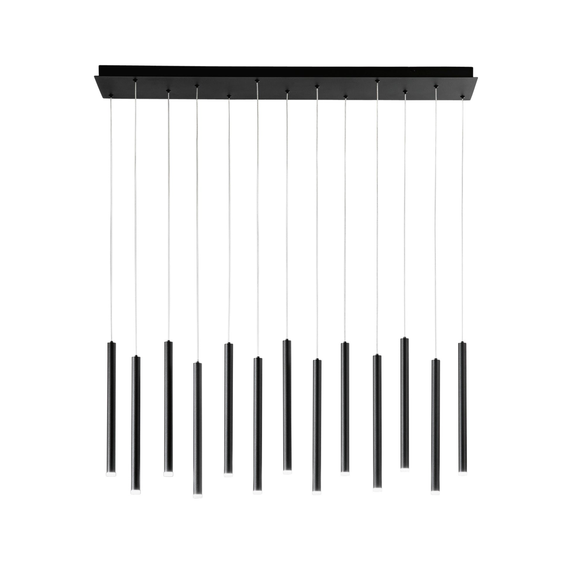 FAN LED-PYPE-SQ13-NER Závěsné svítidlo LED PYPE černá 65 W 6110 lm CCT 107,5 x 200 cm - FANEUROPE