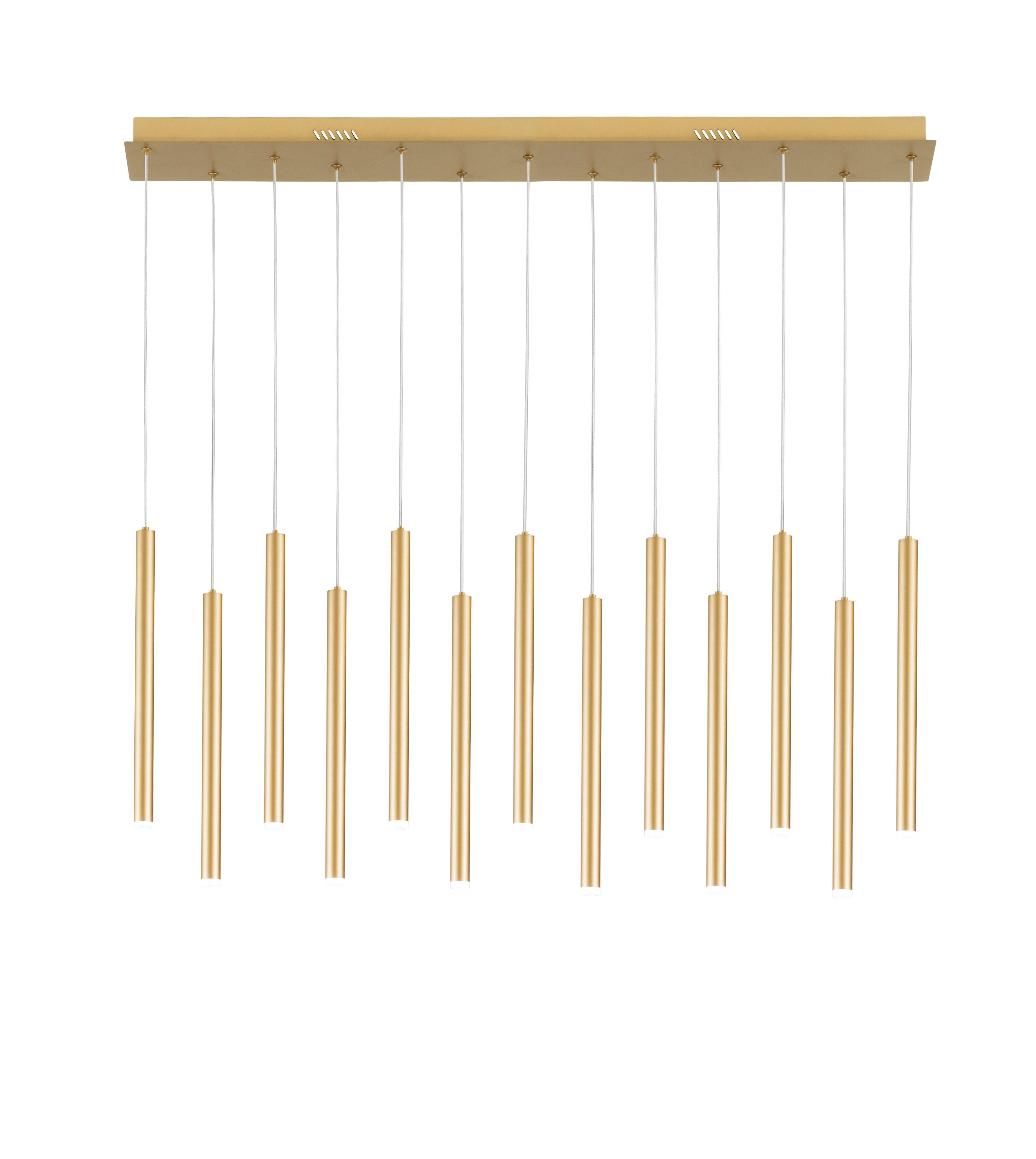 FAN LED-PYPE-SQ13-ORO Závěsné svítidlo LED PYPE zlatá 65 W 6110 lm CCT 107,5 x 200 cm - FANEUROPE