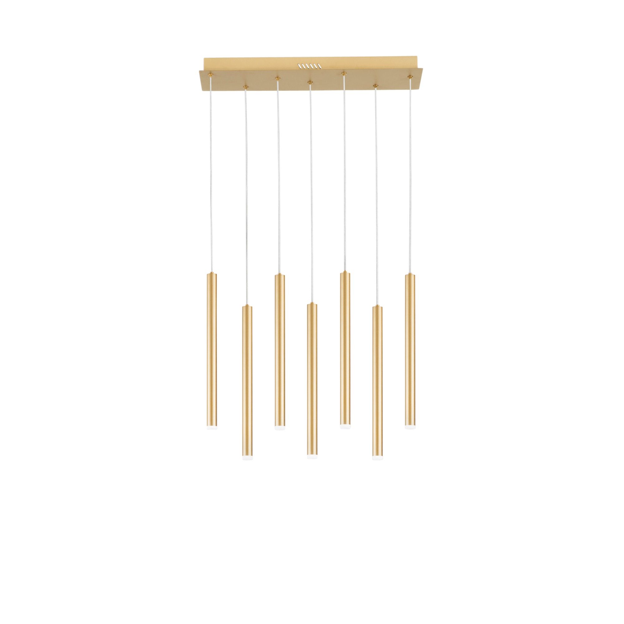 FAN LED-PYPE-SQ7-ORO Závěsné svítidlo LED PYPE zlatá 35 W 3290 lm CCT 56,5 x 200 cm - FANEUROPE