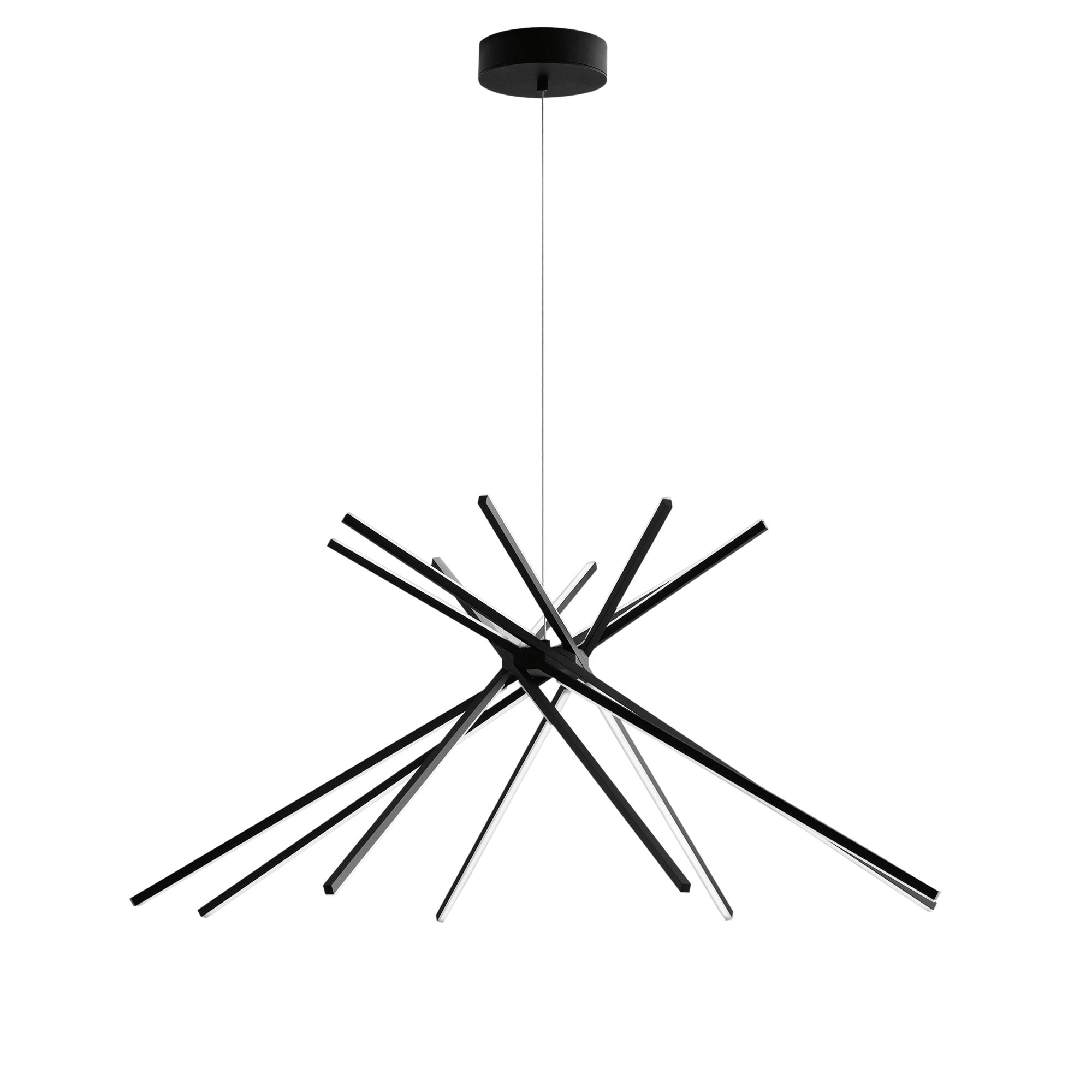 FAN LED-SHANGHAI-S8 NERO Závěsné svítidlo LED SHANGHAI černá 56 W 6560 lm 4000 K 113x160 cm - FANEUROPE