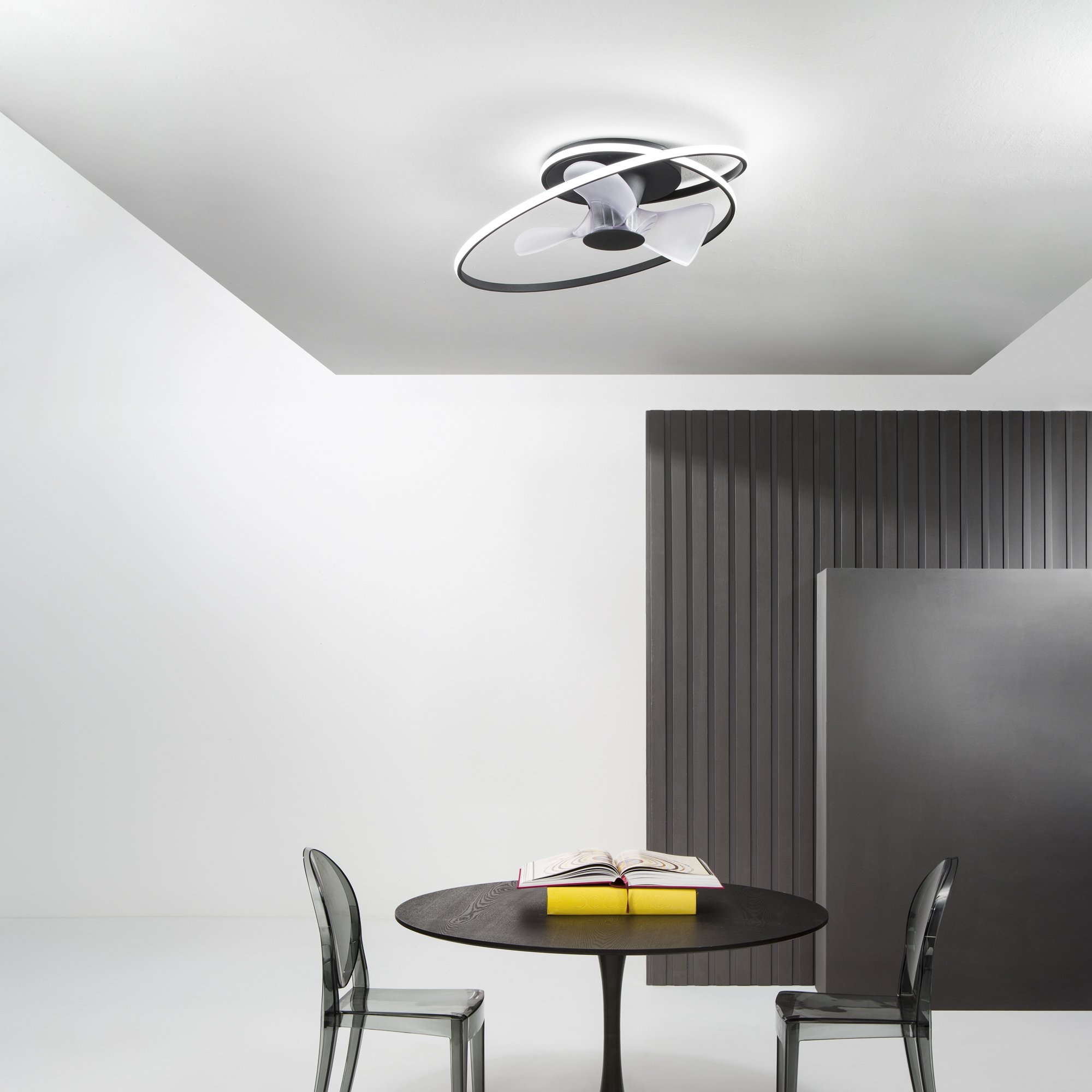 FAN LED-STORM-NER Stropní svítidlo s ventilátorem LED VENTILATORE 55 W CCT 7450 lm černá pr.77x22 cm - FANEUROPE (obrázek 3)