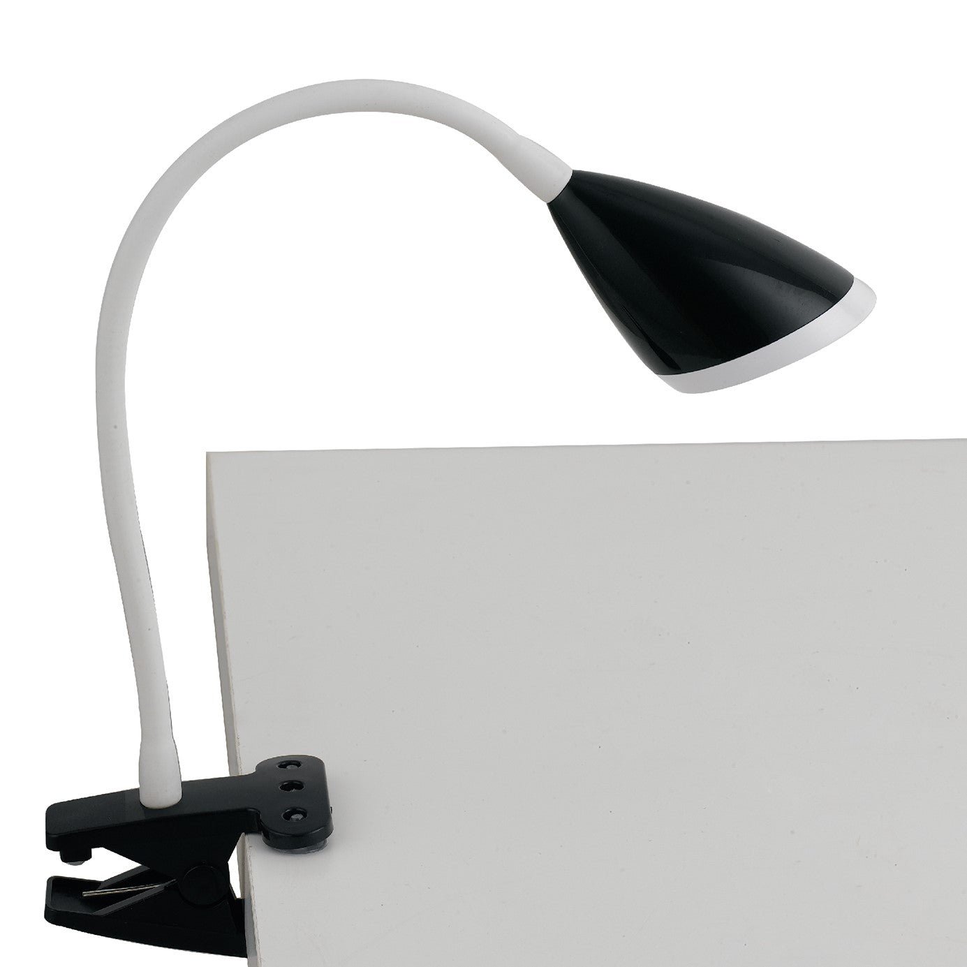 FAN LEDT-HEGEL-BLACK Stolní lampa LAMPADA DA LETTURA LED HEGEL černá s klipem 3,7 W 450 lm 4000 K 9,5x33 cm - FANEUROPE