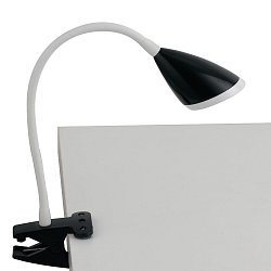 Obrázek pro produkt Stolní lampa LAMPADA DA LETTURA LED HEGEL černá s klipem 3,7 W 450 lm 4000 K 9,5x33 cm - FANEUROPE