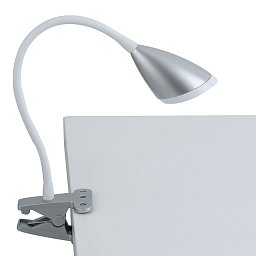 Obrázek pro produkt Stolní lampa LAMPADA DA LETTURA LED HEGEL stříbrná s klipem 3,7 W 450 lm 4000 K 9,5x33 cm - FANEUROPE