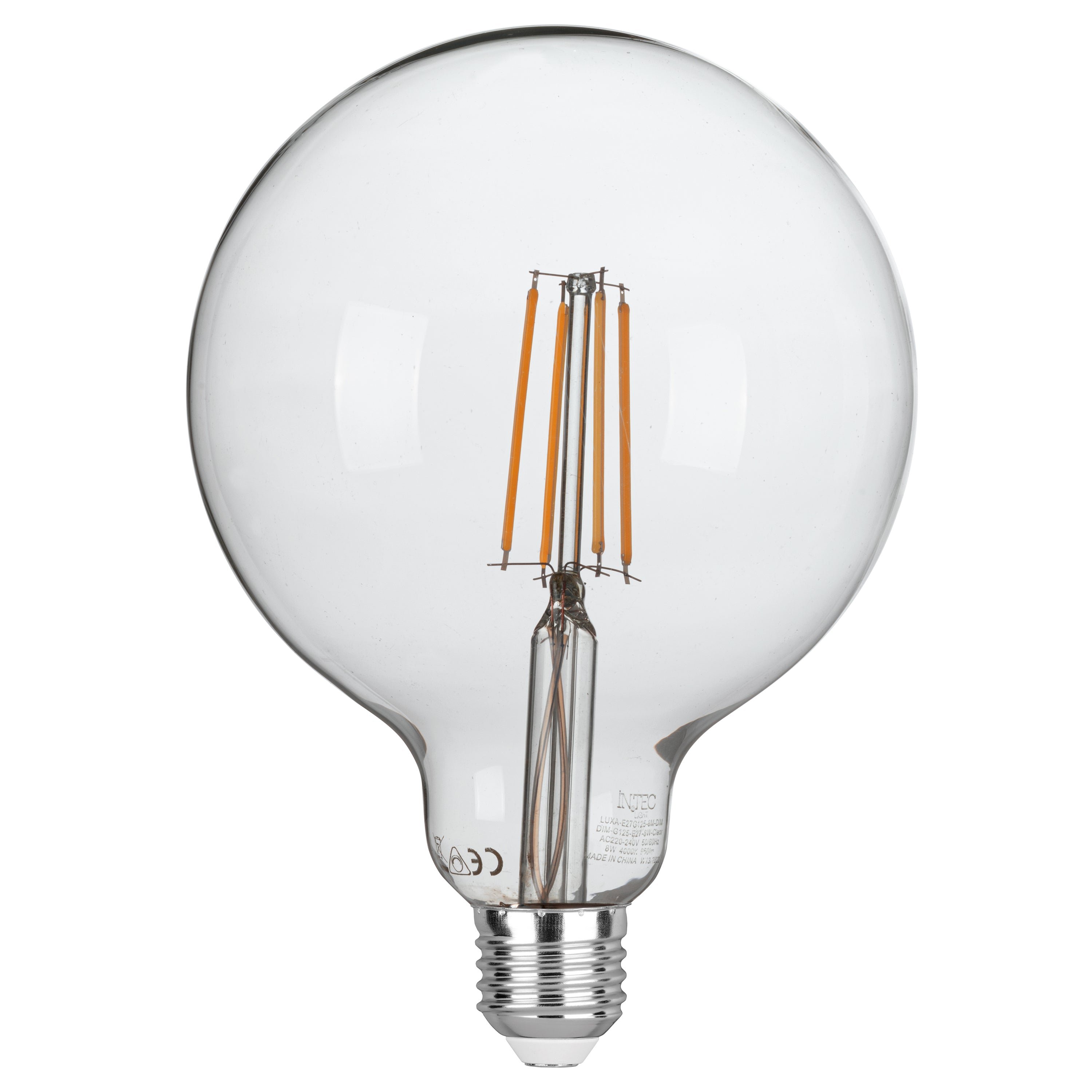 FAN LUXA-E27G125-8M-DIM Žárovka LED LUXA, E27 8W 950lm 4000K 175 mm - FANEUROPE