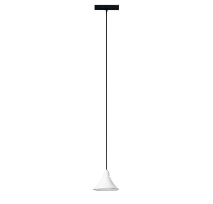 FAN DAVINCI-W-S15M Závěsné svítidlo systému 48 V - Davinci Cymbal, bílé, LED, 8 W, 780 lm, 4000 K, 15 x 150 cm - FANEUROPE