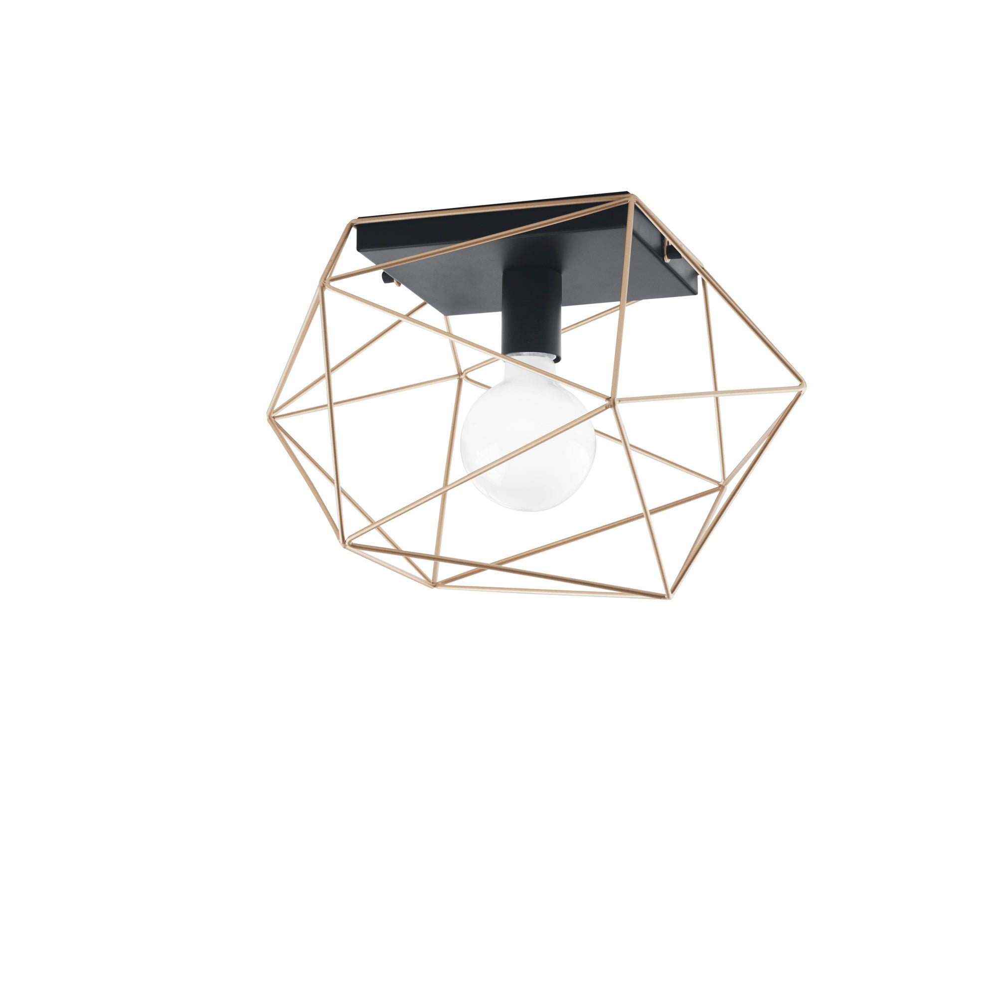 FAN I-ABRAXAS-PL1 ORO Stropní svítidlo Abraxas, černá/zlatá, 1 x E27, 40,5 x29,5 x 26,5 cm - FANEUROPE