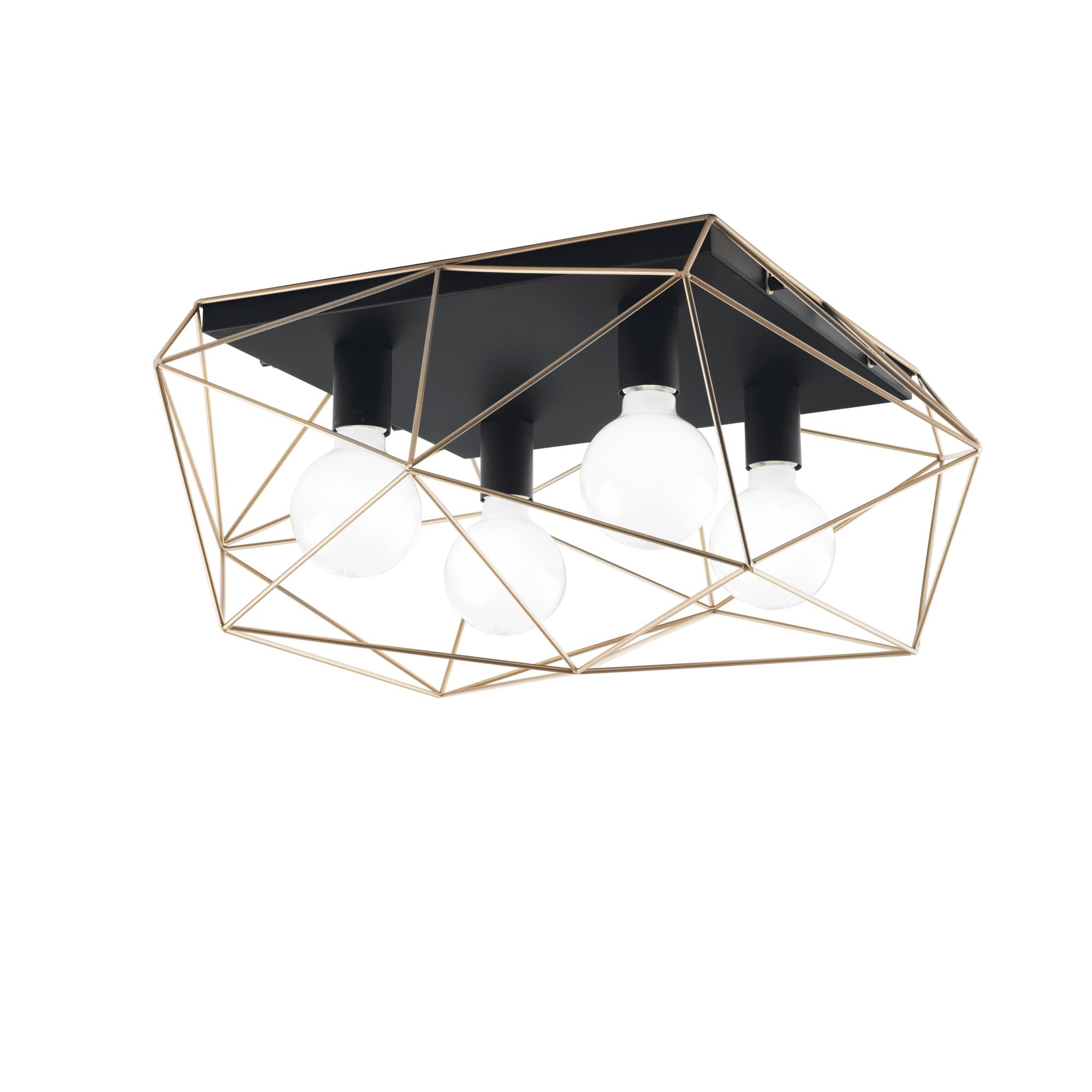 FAN I-ABRAXAS-PL4 ORO Stropní svítidlo Abraxas, černá/zlatá, 4 x E27, 41,7 x 40 x 26,5 cm - FANEUROPE
