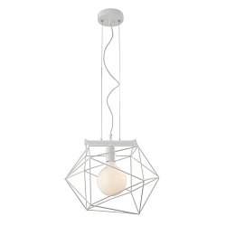 Obrázek pro produkt Závěsné svítidlo Abraxas, bílé, 1 x E27, 40,5 x 29,5 x 150 cm - FANEUROPE