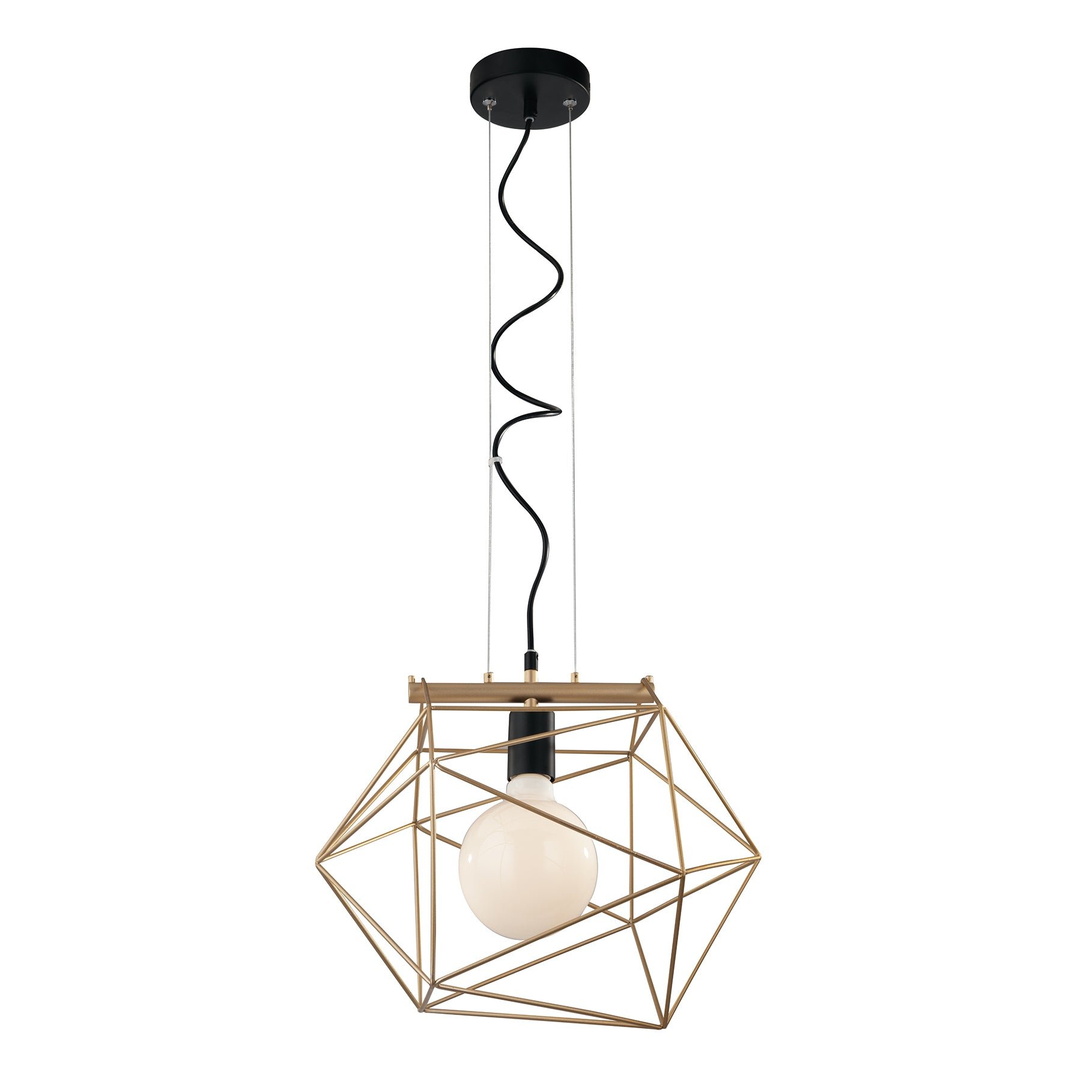 FAN I-ABRAXAS-S1 ORO Závěsné svítidlo Abraxas, černá/zlatá, 1 x E27, 40,5 x 29,5 x 150 cm - FANEUROPE