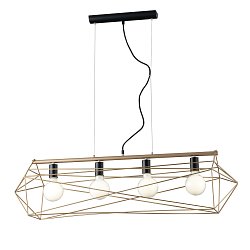 Obrázek pro produkt Závěsné svítidlo Abraxas, černá/zlatá, 4 x E27, 106 x 29,5 x 150 cm - FANEUROPE
