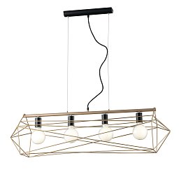 Obrázek pro produkt Závěsné svítidlo Abraxas, černá/zlatá, 4 x E27, 106 x 29,5 x 150 cm - FANEUROPE