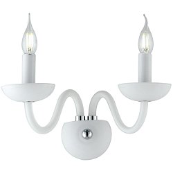 Obrázek pro produkt Nástěnné svítidlo Alfiere, bílé/chrom, 2 x E14, 37 x 23 x 26 cm - FANEUROPE