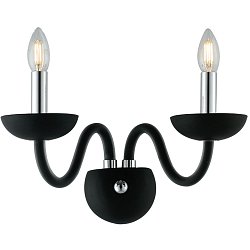 Obrázek pro produkt Nástěnné svítidlo Alfiere, bílé/chrom, 2 x E14, 37 x 23 x 26 cm - FANEUROPE