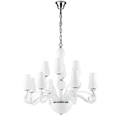 Obrázek pro produkt Závěsné svítidlo Angel, bílé/chrom, 12 x E14, 80 x 140 cm - FANEUROPE