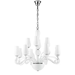 Obrázek pro produkt Závěsné svítidlo Angel, bílé/chrom, 12 x E14, 80 x 140 cm - FANEUROPE