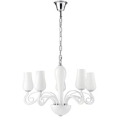 Obrázek pro produkt Závěsné svítidlo Angel, bílé/chrom, 5 x E14, 64 x 120 cm - FANEUROPE