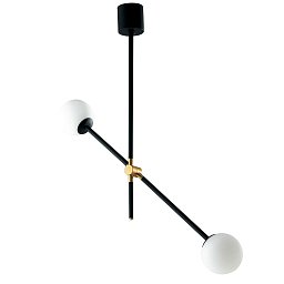 Obrázek pro produkt Závěsné svítidlo Antitesi, černé/zlaté, 2 x E14, 91 x 18 x 73,6 cm - FANEUROPE
