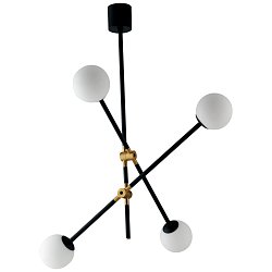 Obrázek pro produkt Závěsné svítidlo Antitesi, černé/zlaté, 4 x E14, 105,9 x 19,8 x 85 cm - FANEUROPE