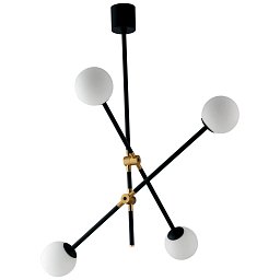 Obrázek pro produkt Závěsné svítidlo Antitesi, černé/zlaté, 4 x E14, 105,9 x 19,8 x 85 cm - FANEUROPE