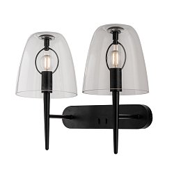 Obrázek pro produkt Nástěnné svítidlo Ares, černé, 2 x E14, 42 x 22 x 33,7 cm - FANEUROPE