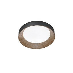 Stropní LED svítidlo Arka, černé/dřevo, 23 W, 3300 lm, CCT 3000/4000/6500 K, 40 x 9 cm - FANEUROPE Obrázek pro produkt Stropní LED svítidlo Arka, černé/dřevo, 23 W, 3300 lm, CCT 3000/4000/6500 K, 40 x 9 cm - FANEUROPE