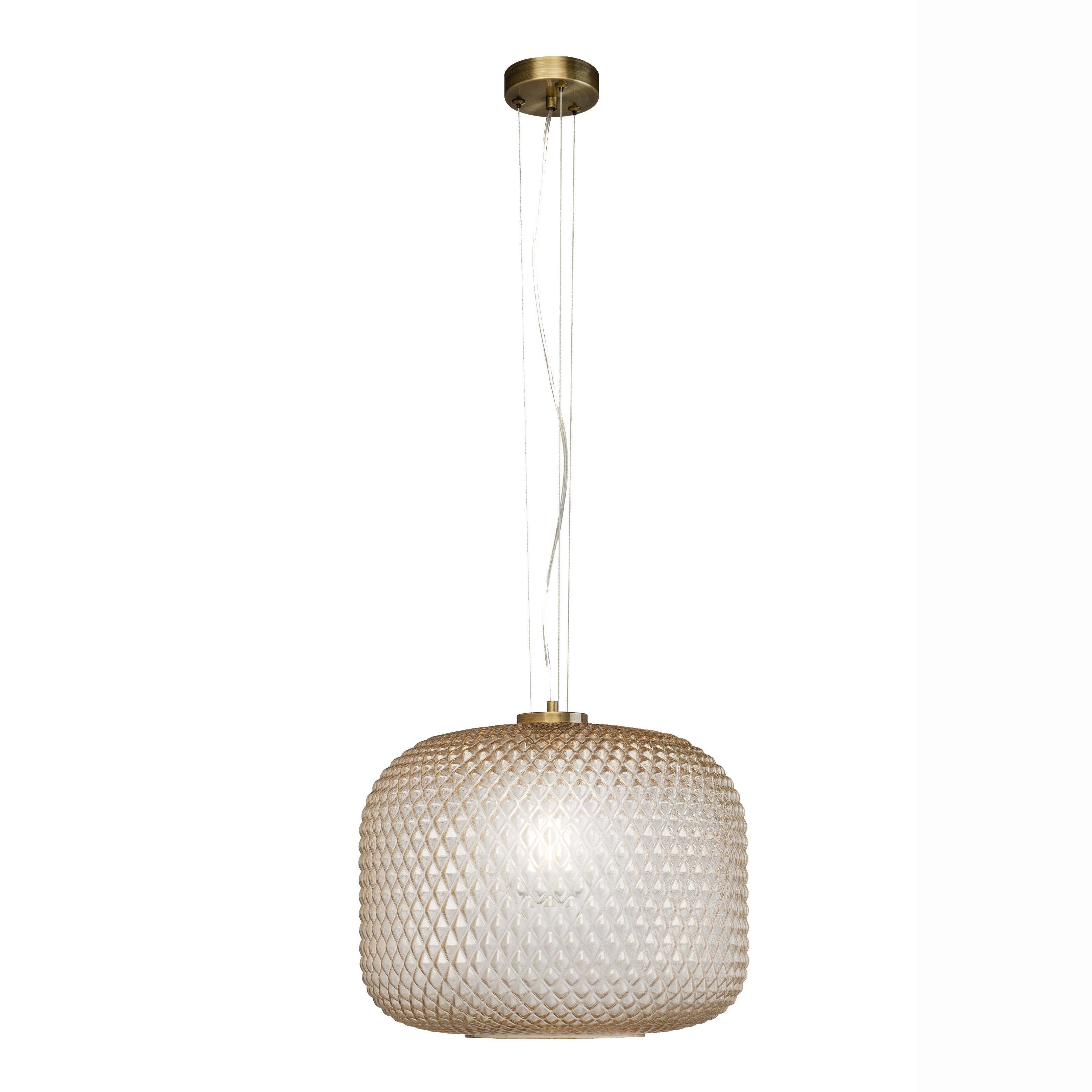 FAN I-ASHFORD-S40 AMB Závěsné svítidlo Ashford Sferica, jantarové, 1 x E27, 40 x 150 cm - FANEUROPE