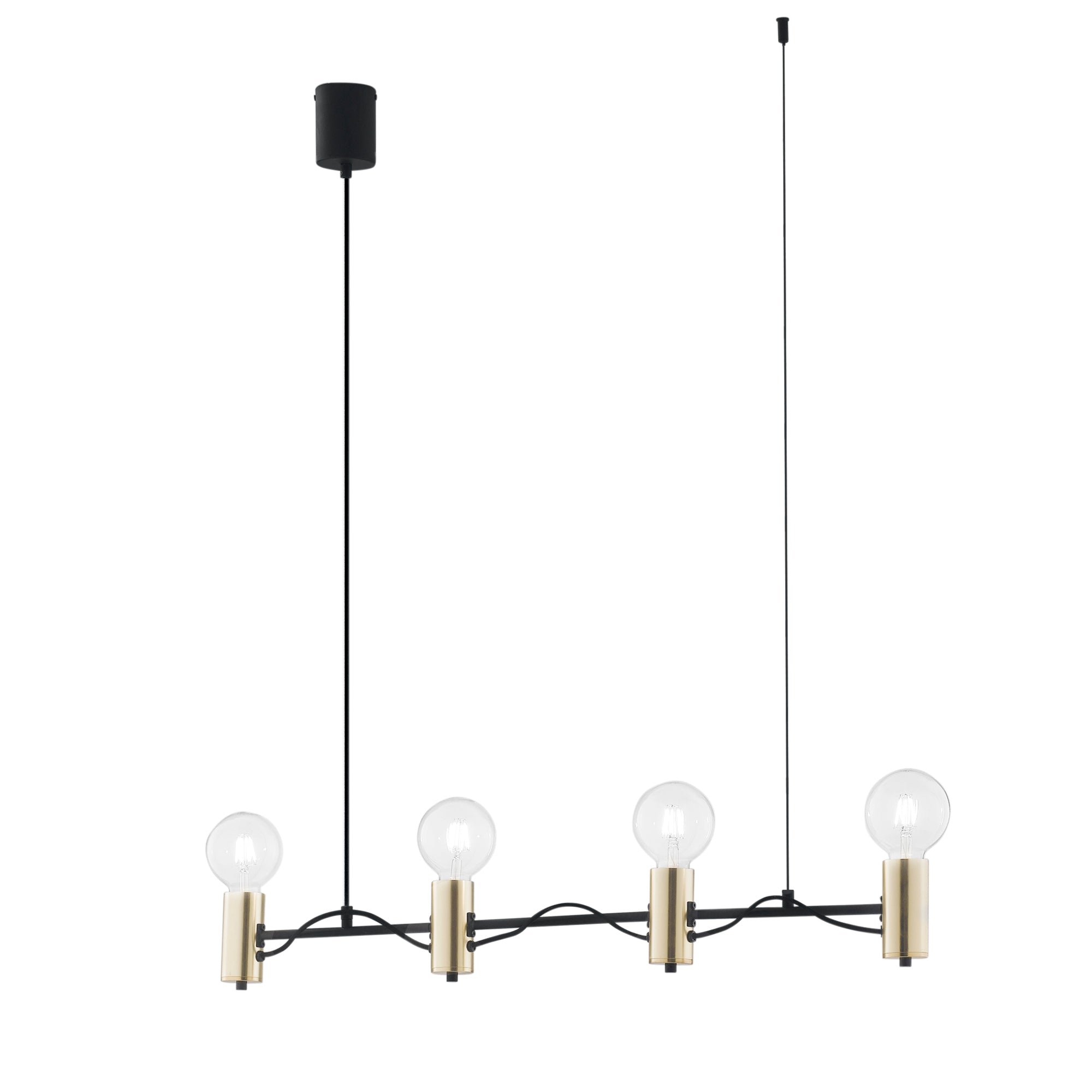 FAN I-AXON-S4 Závěsné svítidlo Axon, černé/zlaté, 4 x E27, 89 x 120 cm - FANEUROPE