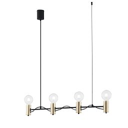 Obrázek pro produkt Závěsné svítidlo Axon, černé/zlaté, 4 x E27, 89 x 120 cm - FANEUROPE
