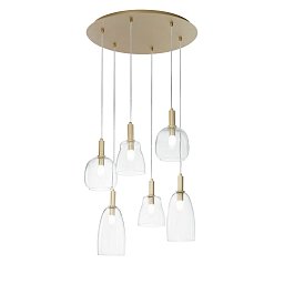 Obrázek pro produkt Závěsné svítidlo Brandy, zlaté, 6xE14, 60 x 50 x 150 cm - FANEUROPE